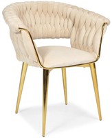 Designerskie krzesło glamour IRIS LUX - beżowe