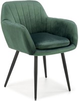 Krzesło K429 z podłokietnikami do salonu - ciemnozielony 