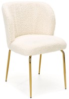 Krzesło K474 baranek, boucle na złotych nogach - kremowy