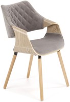 Krzesło tapicerowane z giętego drewna do salonu- szary