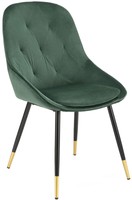 Stylowe pikowane krzesło z poduszką K437 - ciemny zielony