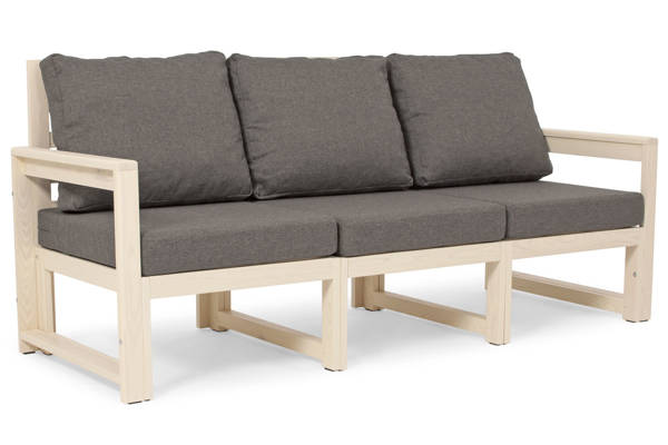 Drewniana sofa modułowa MALTA 3-osobowa biały/grafit