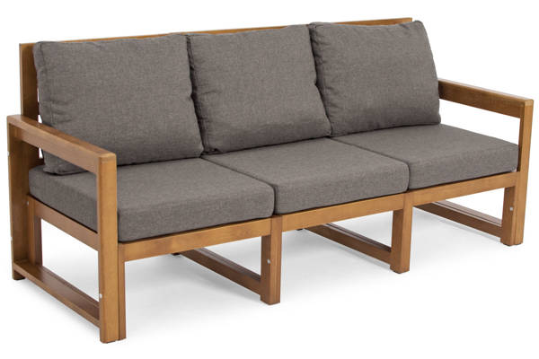 Drewniana sofa zewnętrzna MALTA dla 3 osób brąz/grafit