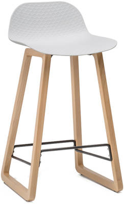 Drewniany stołek barowy do kuchni VIGO - biały