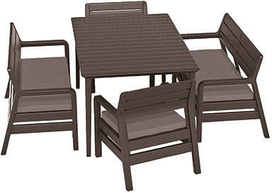 Duży stół ogrodowy dla 6 osób LIMA 160 cm - brązowy