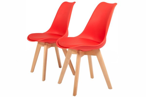 Krzesło do jadalni DSW DAW Eames BOLONIA - czerwone z poduszką