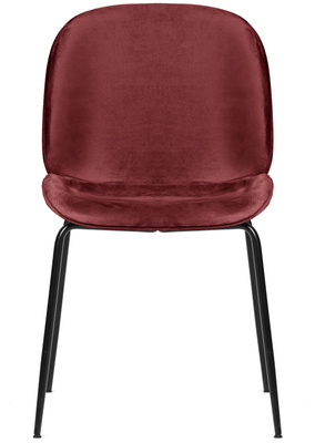 Krzesło do jadalni czarne nogi loft BOLIWIA - bordowy