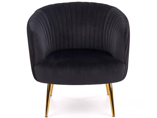 Krzesło fotel do salonu CROWN Gold - czarny