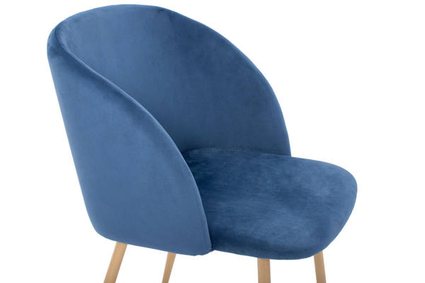 Krzesło fotelowe tapicerowane ANNA - granatowe