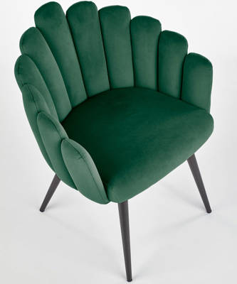 Krzesło tapicerowane typ muszelka  - ciemnozielony