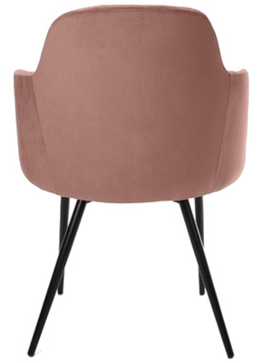 Krzesło welurowe z podłokietnikami MADRYT - różowy