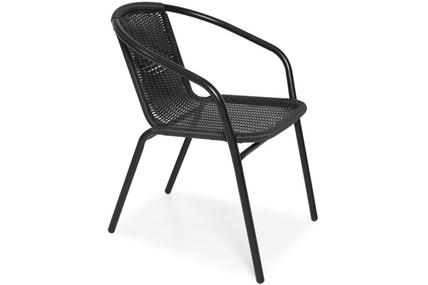Meble barowe bistro CAPRI stolik i 2 krzesła - czarne