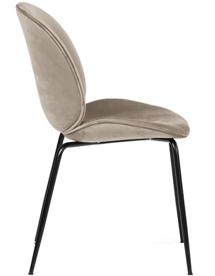 Nowoczesne krzesło tapicerowane czarne nogi BOLIWIA - beżowy