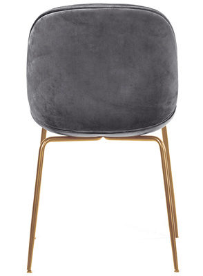 Nowoczesne krzesło welurowe złote nogi glamour BOLIWIA - szary