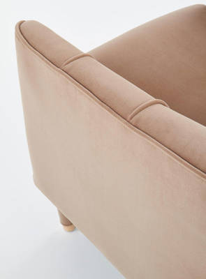 Skandynawski fotel tapicerowany BALTIMORE- beżowy nude