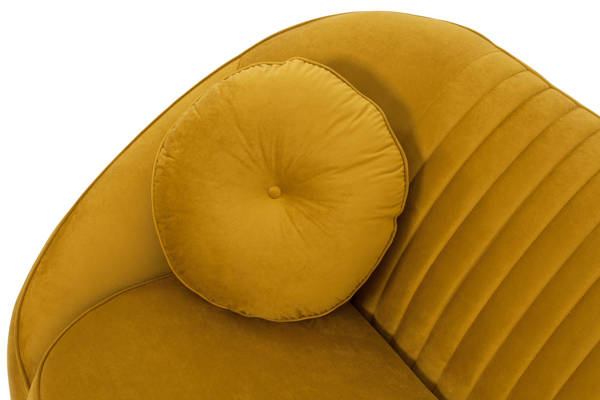 Sofa dwuosobowa z poduszką KING- musztardowy