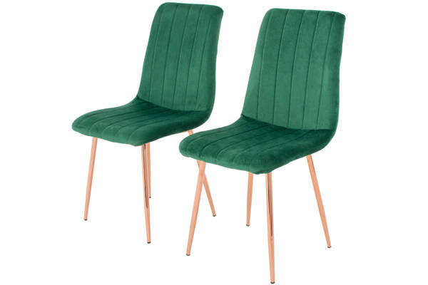 Stół BALTIMORE i 6 krzeseł SOFIA - zestaw do jadalni - szary + zielony