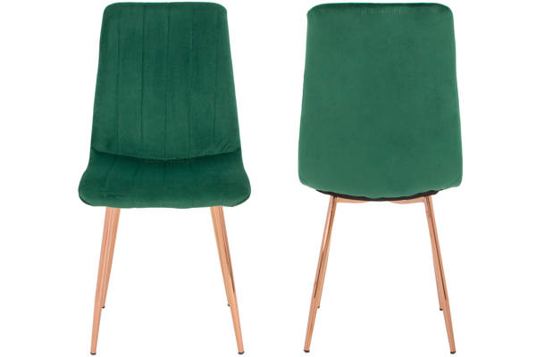 Stół PORTLAND (200/160x90) i 6 krzeseł SOFIA - komplet do jadalni - brąz + zielony
