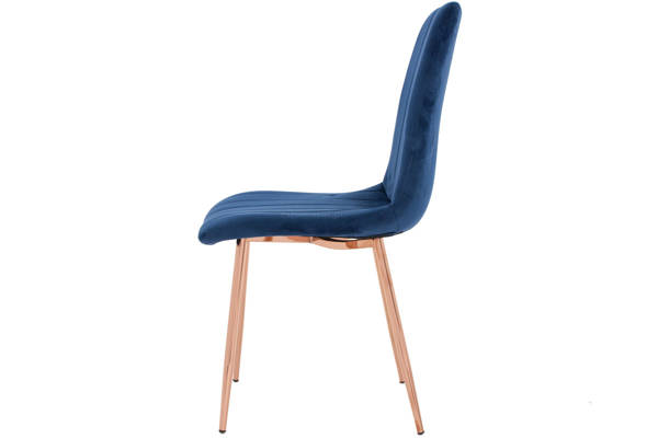 Stół PORTLAND (200/160x90) i 8 krzeseł SOFIA - komplet do salonu - brąz + niebieski