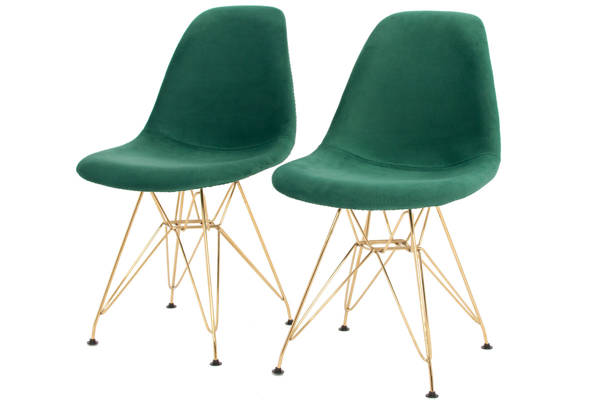 Stół PORTLAND (200/160x90) i 8 krzeseł VIOLET - zestaw mebli do jadalni - brązowo-zielony