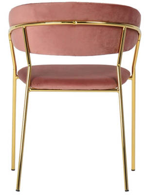Stylowe krzesło welurowe na złotych nogach GOMA- różowy