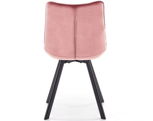 Tapicerowane krzesło czarne nogi i pikowania - różowy