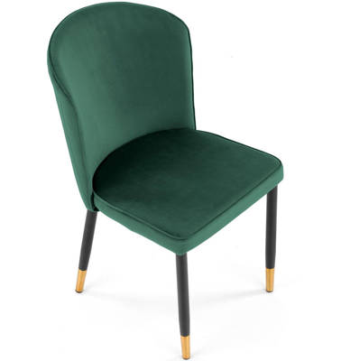 Tapicerowane krzesło do salonu glamour - ciemnozielony