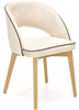 Drewniane krzesło tapicerowane MARINO - kremowy
